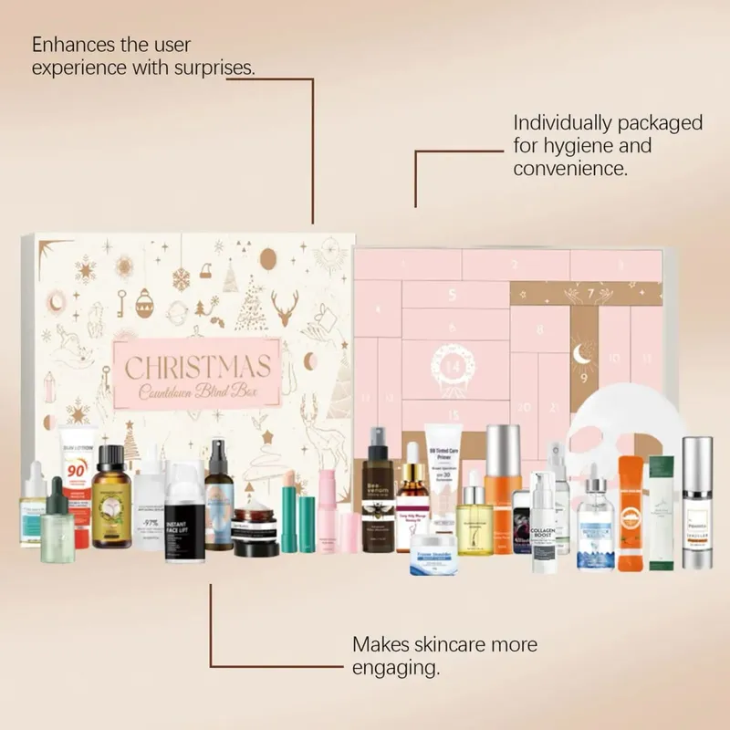 24pcs girl makeup set 24 Days of Christmas Countdown Calendar box Christmas makeup Advent Calendar kit girl Christmas gift — image 5