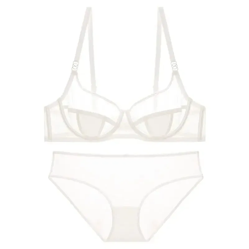 Banerdanni Light Luxury French Pure Desire Bra Big Boobs Small Not Empty Cup Half Cup Bra Sexy Lace Lingerie Womens Anti-sag Set — image 11