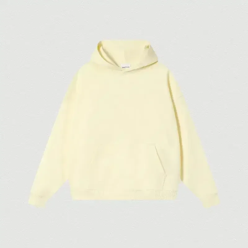400GSM Oversized Frency Terry Autumn Winter Casual Cotton Men Woven High Quality Top Solid Color Hoodies Sweatshirt Streatwear — image 10