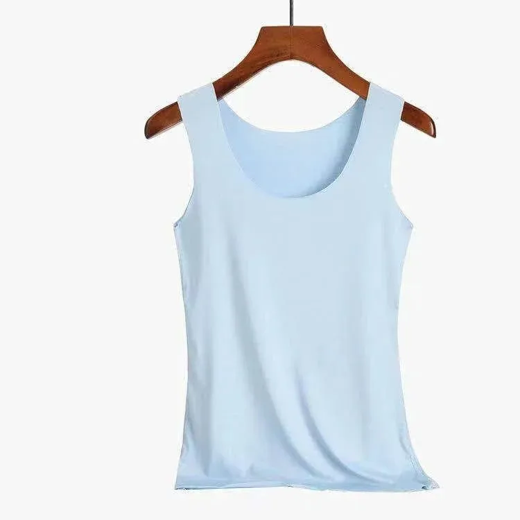 Tank Tops Summer Seamless Ice Silk Vest Women Wear Undershirt Underwear Female Students Korean-Style Slim Strap — image 11