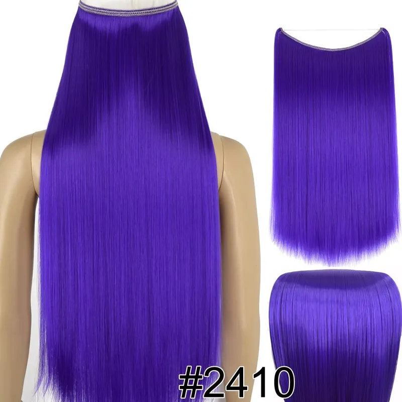 Synthetic Heat Resistant Hair Silky Straight Elasticity Invisible Wire Hair Extensions 8006 — image 42