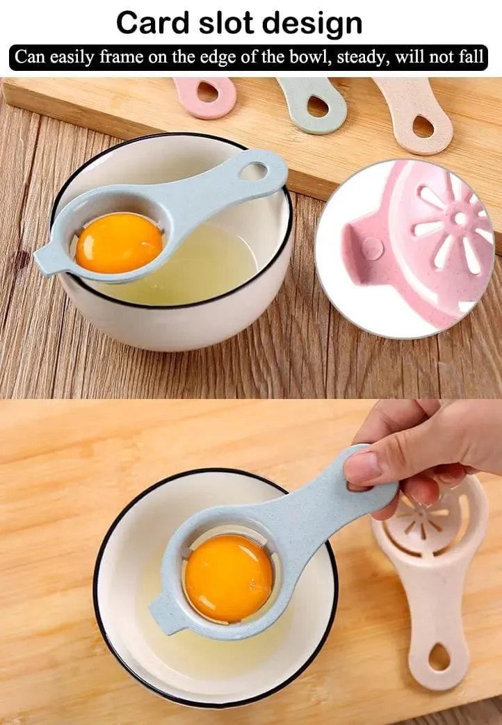 Egg Separator For Raw Eggs,Wheat Stalk Egg Yolk White Separator Divider Tool Kitchen Baking Gadget (4pcs) — image 8