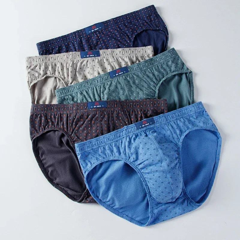 100% Cotton Plus Size Men Briefs Male Breathable Underwear Sexy Lingerie Spring Summer Solid Comfortable Underpants XL-5XL