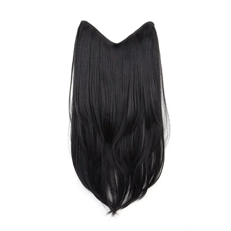 22Inch Synthetic Long Micro Curly Layered Hair Extension Patch Natural Looking Invisible One Piece Wig for Women — image 10