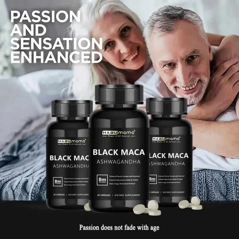 Black Maca Root + Ashwagandha Supplement for Men Stamina Control System Rock-Hard Performance Confidence Discreet Shipping — image 1