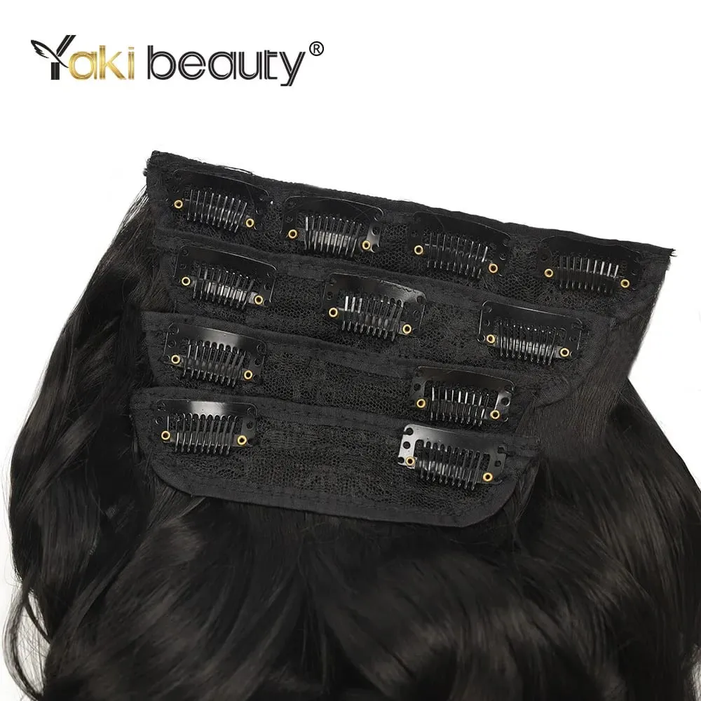 Synthetic 4Sets 11 Clips In Long Wavy Hair Extension 20Inch 4Pcs 200g Thick Hairpieces Europen Princess Fiber Double Weft Hair — image 4