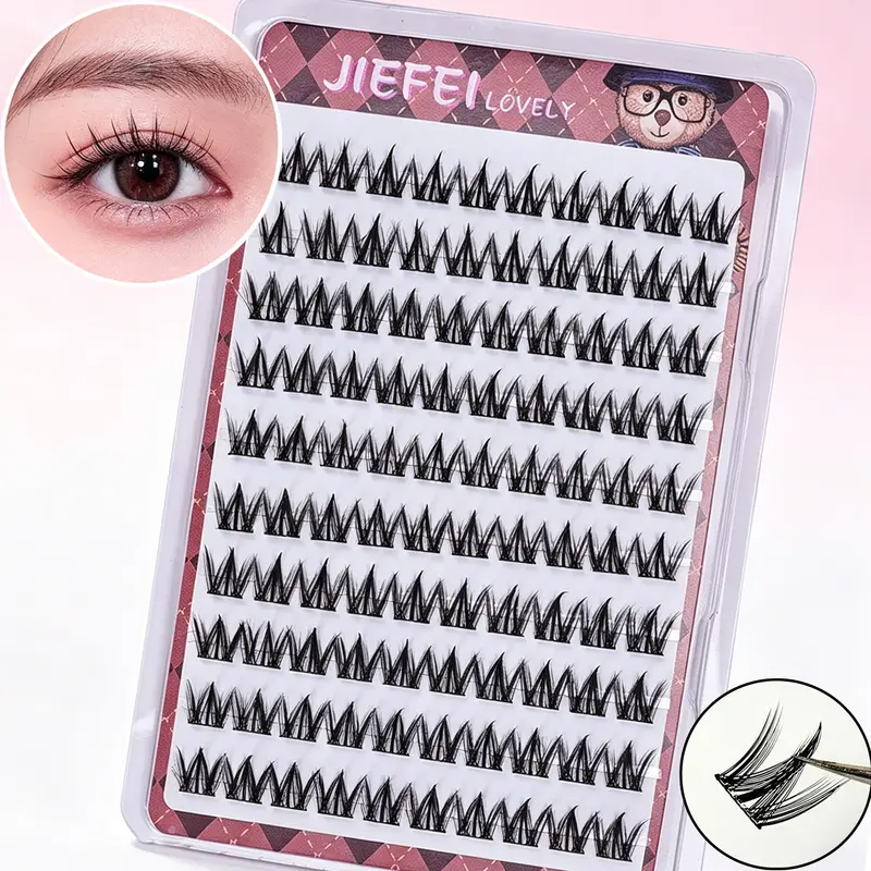 Glue‑Free Self‑Adhesive False Eyelashes Lashes Voluminous Fluffy Thick Manga‑Style Cluster Lashes DIY Eye Makeup Extension