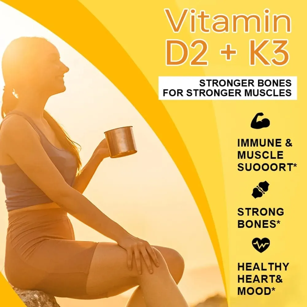 Vitamin D3 K2 - Bone Health & Immune Support Supplement - with 5000 IU Vitamin D and 50 Mcg Vitamin K2 Soy Free — image 5
