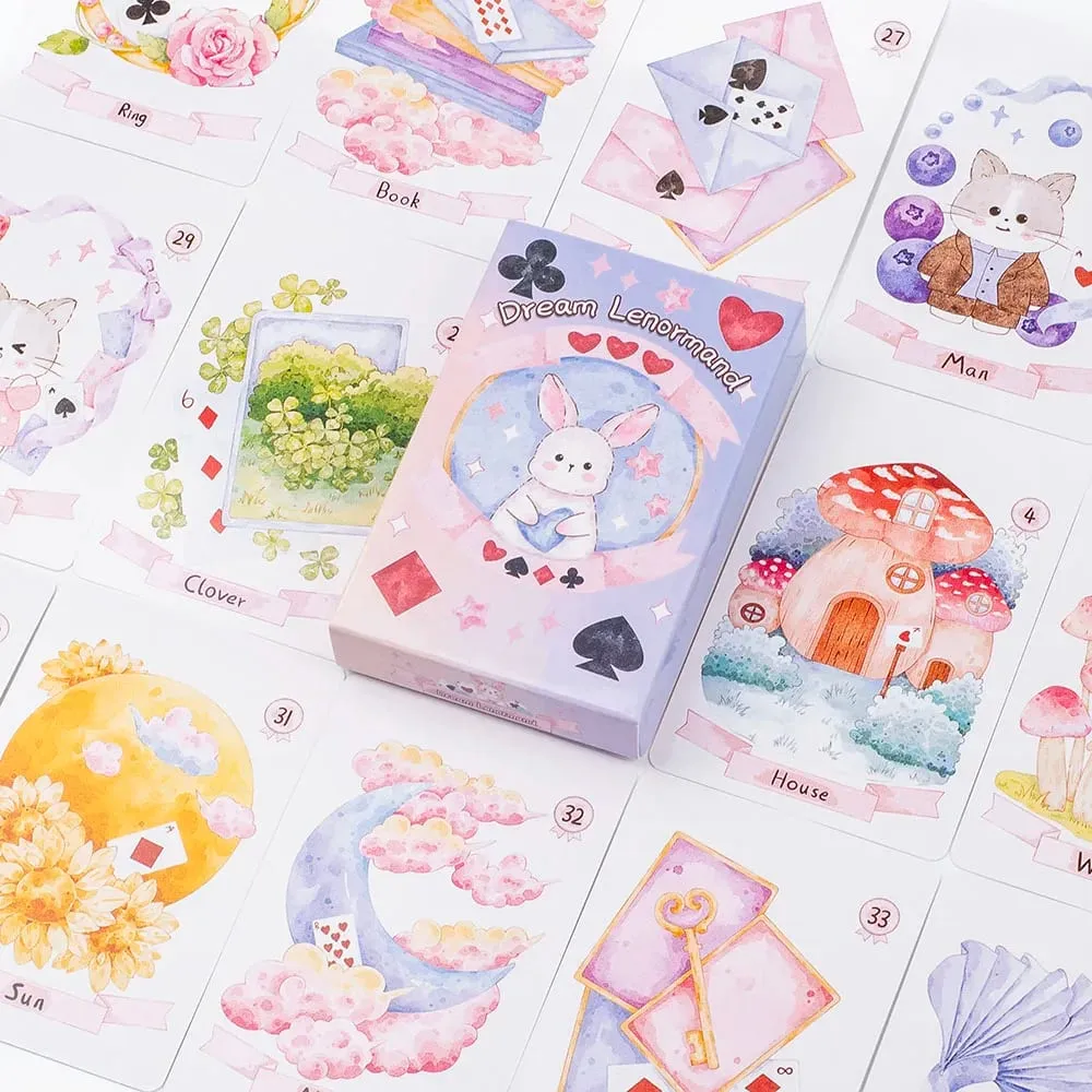 Dream Lenormand Tarot Card Deck 43 Cards Oracle Board Game for Kids Family & Friends Perfect Puzzle Leisure Activity 8.9 x 5.7cm — image 5