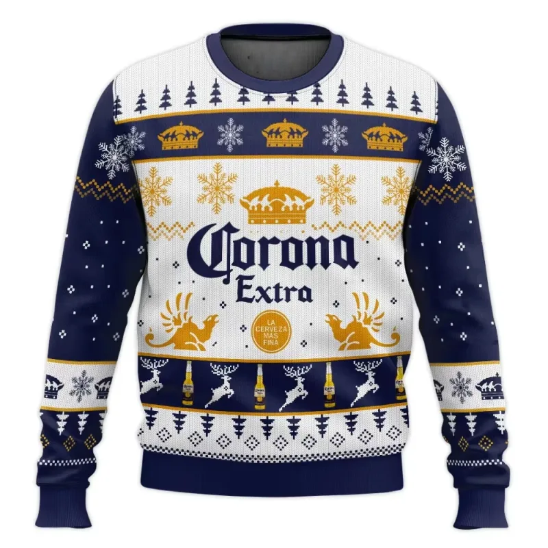 Suéter feio de cerveja Corona Natal cerveja feliz bebendo présente de Natal masculino et feminino grande taille suéter élégant — image 8