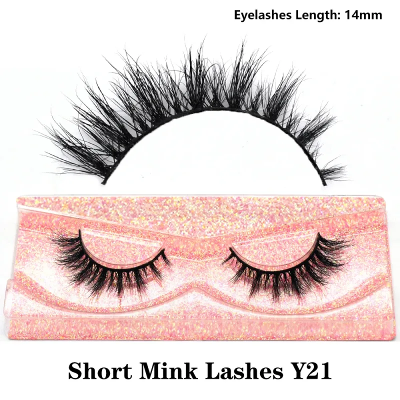 Demi-cils naturels 3D en vison, courts, duveteux, vaporeux, bande croisée, doux, Extension, maquillage — image 29