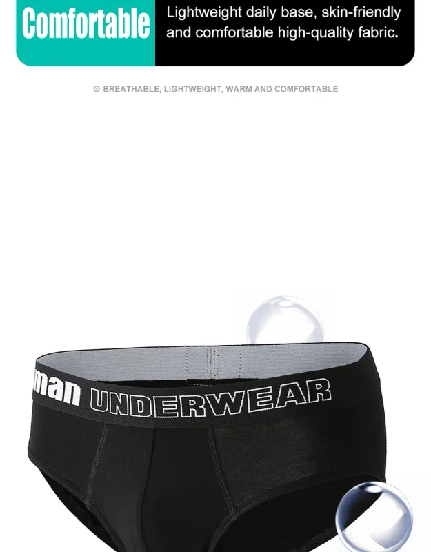 3Pcs Men's Panties Cotton Briefs Boxers Shorts Mens Underwear Breathable Comfortable Slip Underpants Classic Sexy Men Underwear