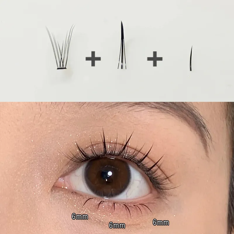 J Curl V Shape Under Eyelash Comic Eye Lashes Natural Bottom Lashes Soft Manga Eyelashes Bunches Eyelash Clusters Korean Makeup — image 6