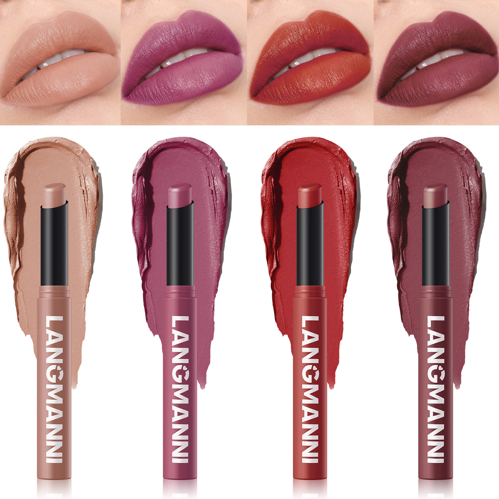 12 Color Matte Lipstick Pencil Waterproof Long Lasting Non-Stick Cup Lip Stain Tint Cosmetic Nude Lipstick Pen Makeup Maquillage — image 6