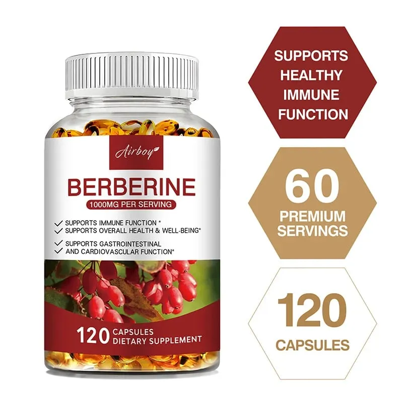 Berberine Capsules - Support Overall Health and Immune Function Promote Digestion Enhance Energy Anti-oxidant and Anti-aging — image 2