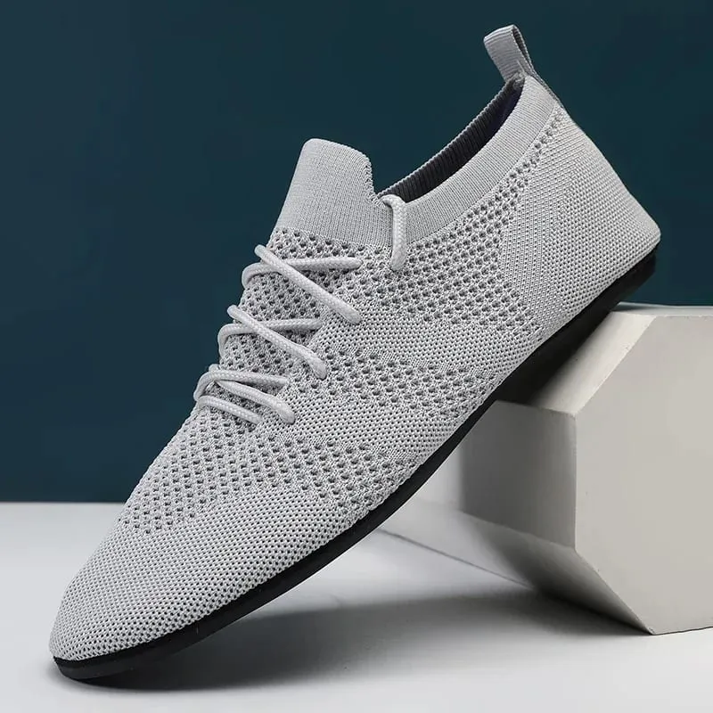 Lekkie męskie buty w stylu casual oddychające damskie buty wulkanizowane Outdoor miękkie męskie mokasyny siatkowe obuwie do jazdy zasznurowane 36-47 — image 2