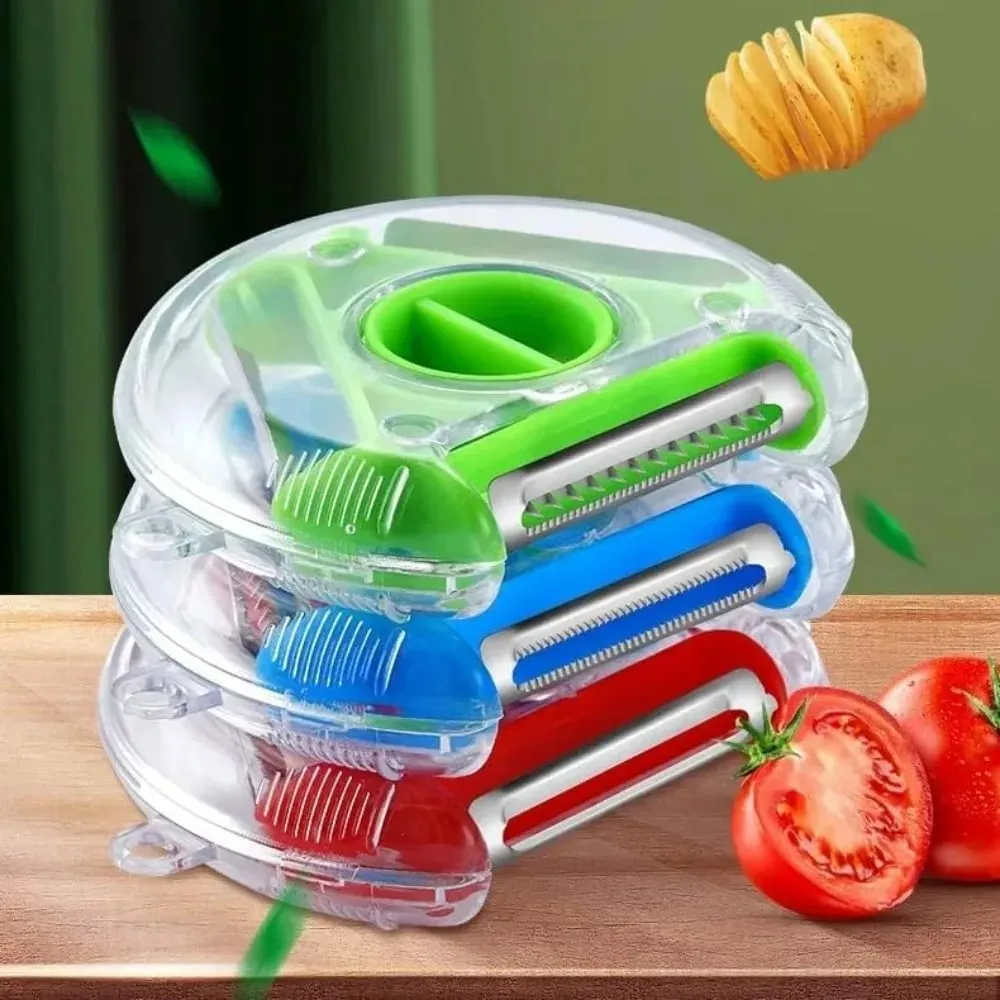 Kitchen 3 in 1 Peeler Rotary Multi-purpose Stainless Steel Potato Peeler Slicer Grater Shredder Vegetable Fruit Peeler — image 5