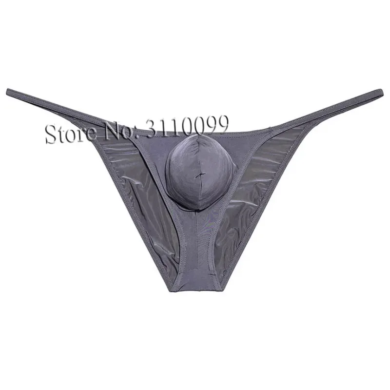 Men's Briefs Shiny Enhance Bikini Bulge Pouch Ruched Skimpy Underwear — image 18