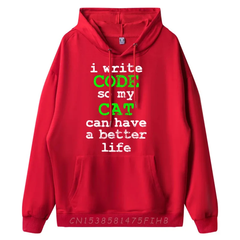 Code Coding Programmer Computer Science Cat Vintage Graphic Sweatshirts Men Oversize Man Hoodies Valentines Day — image 8