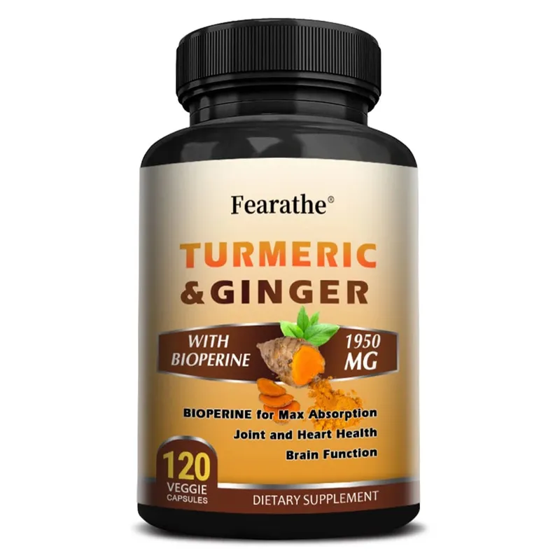 Curcumine de curcuma biologique 1500 mg gélules avec gingembre et poivre noir soutiennent le bien-être digestif et immunitaire des muscles articulaires