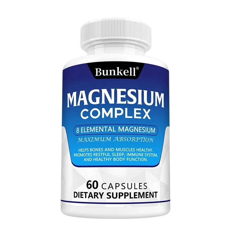 Complesso di magnesio 120 capsule - Integratore per la salute dei muscoli ossei e del cuore Supporto per il sonno Rilassamento muscolare Sollievo dallo stress e dall'ansia — image 10
