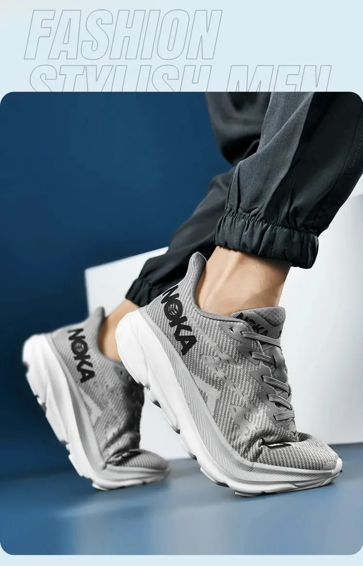Men's Lightweight Casual Sneakers Breathable Chunky Sole Male Carbon Plate Marathon Sports Running Shoes Athletic Nonskid