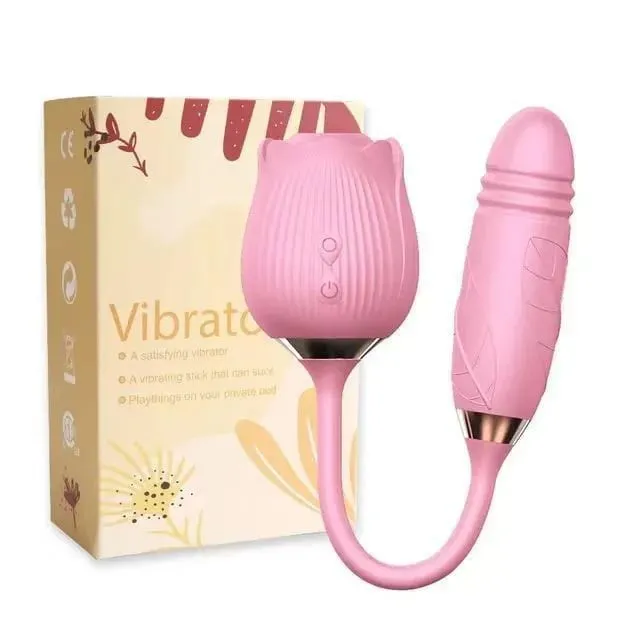 Rose-Licking Vibrator for Women Nipple Clitoral Stimulator Massager Thrusting Dildo 2 in 1 Sex Toy for Women Adult Sex Products — image 11