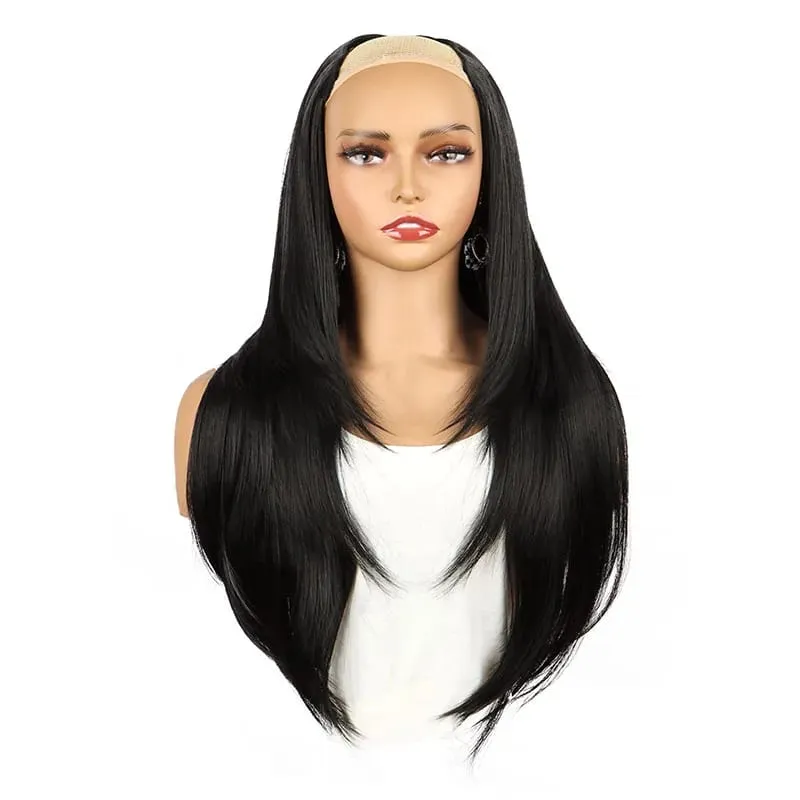 22Inch Synthetic Long Micro Curly Layered Hair Extension Patch Natural Looking Invisible One Piece Wig for Women — image 8