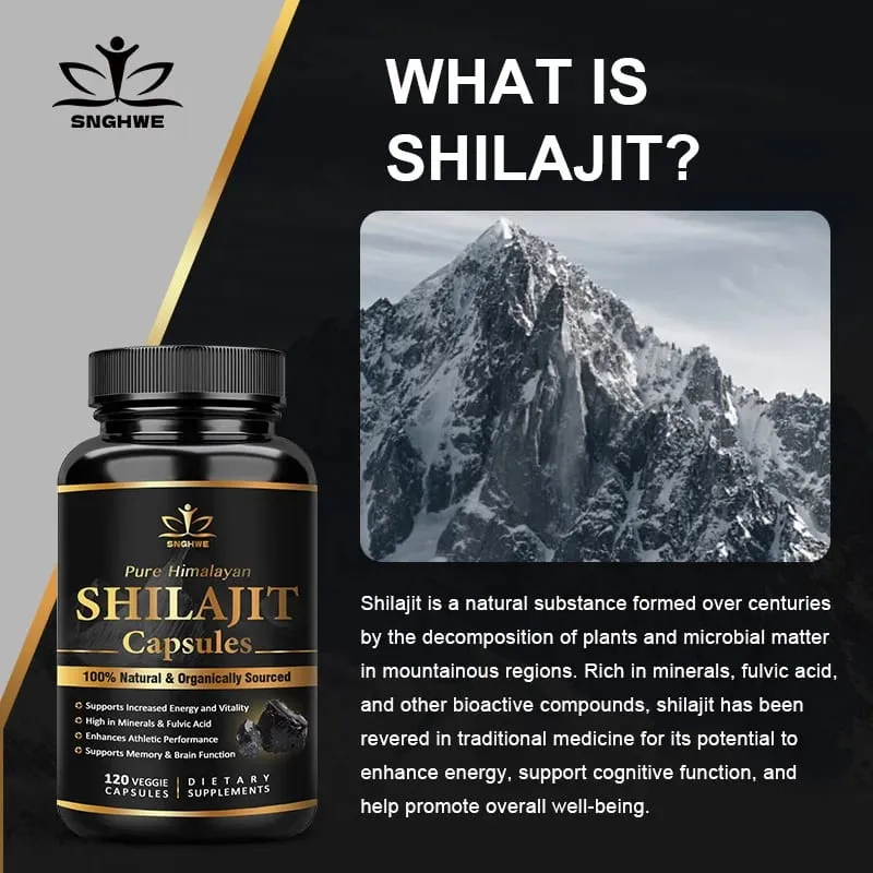 Himalaya Shilajit Capsule Original High in Trace Minerals& Fulvic Acid for Energy Muscle Strength&Immunity Endurance for Adult