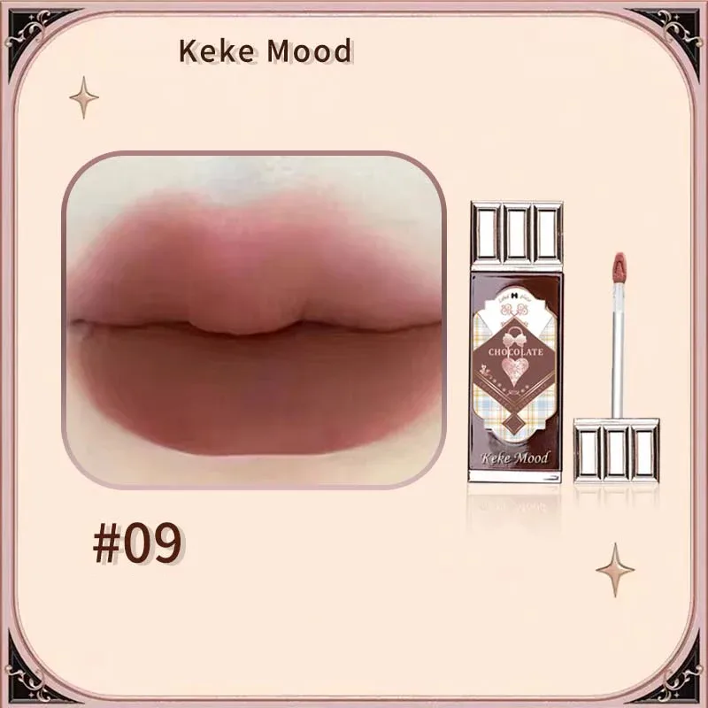 Chocolate Cloud Lip Gloss Matte Velvet Smooth Application Lip Glaze Mousse Brown Red Liquid Lipstick Makeup Lip Tint Cosmetics