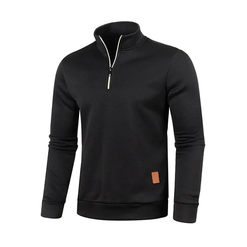 Men Sweatshirts Spring Thicker Pullover Half Zipper Pullover for Male Hoody Outdoor Sweatshir Autumn Solid Color Turtleneck Swea — image 29