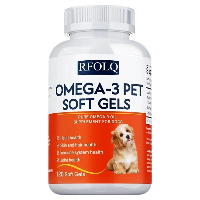 Omega-3 Pet Supplement - Fish Oil for Dogs with EPA & DHA - Supports Heart Skin Coat & Immune Health