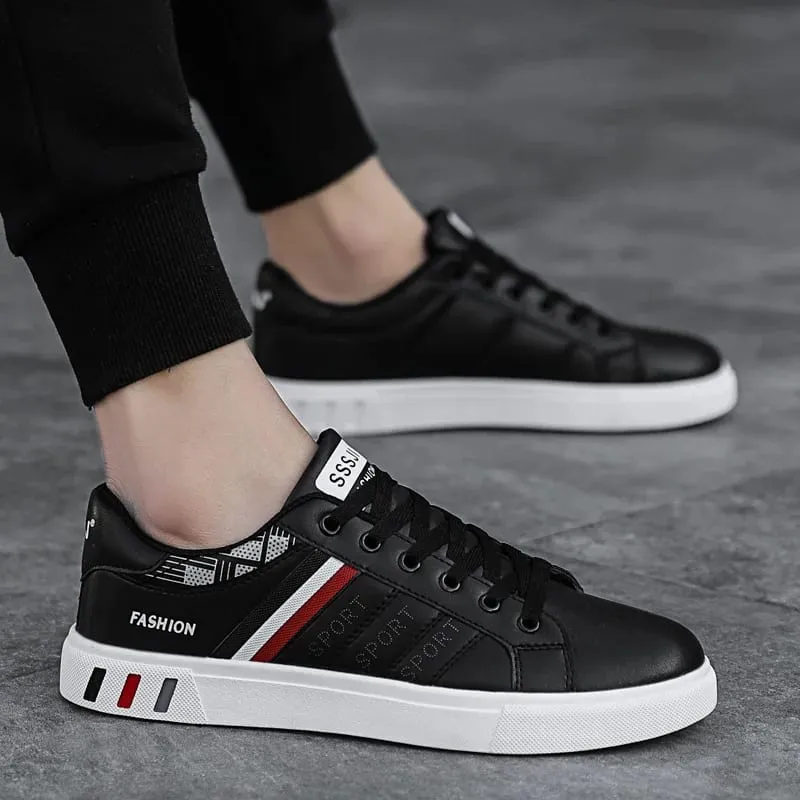 White Vulcanized Sneakers Men's Flats Comfortable Shoes Lace up Zapatillas Hombre Autumn Spring Fashion Sneakers Drop Shipping — image 6