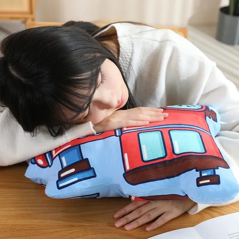 Public Transportation Colorful Plush Pillow Stuffed Excavator Motorbike Tank Airplane Sofa Room Decor Cushion Men Present — image 8