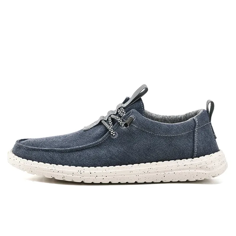Men Casual Shoes Slip on Denim-blue Canvas Loafers Comfortable Walking Flats for Man Dude Non Slip Soft Sneakers Summer — image 11