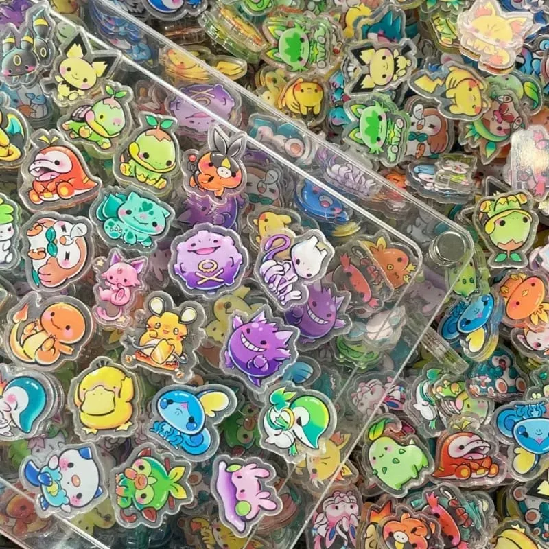 البوكيمون الاكريليك DIY بها بنفسك التصحيح Kawaii قلادة على شكل خاص قطع أنيمي الكرتون على الوجهين الطباعة المفاتيح دبوس المواد — image 2