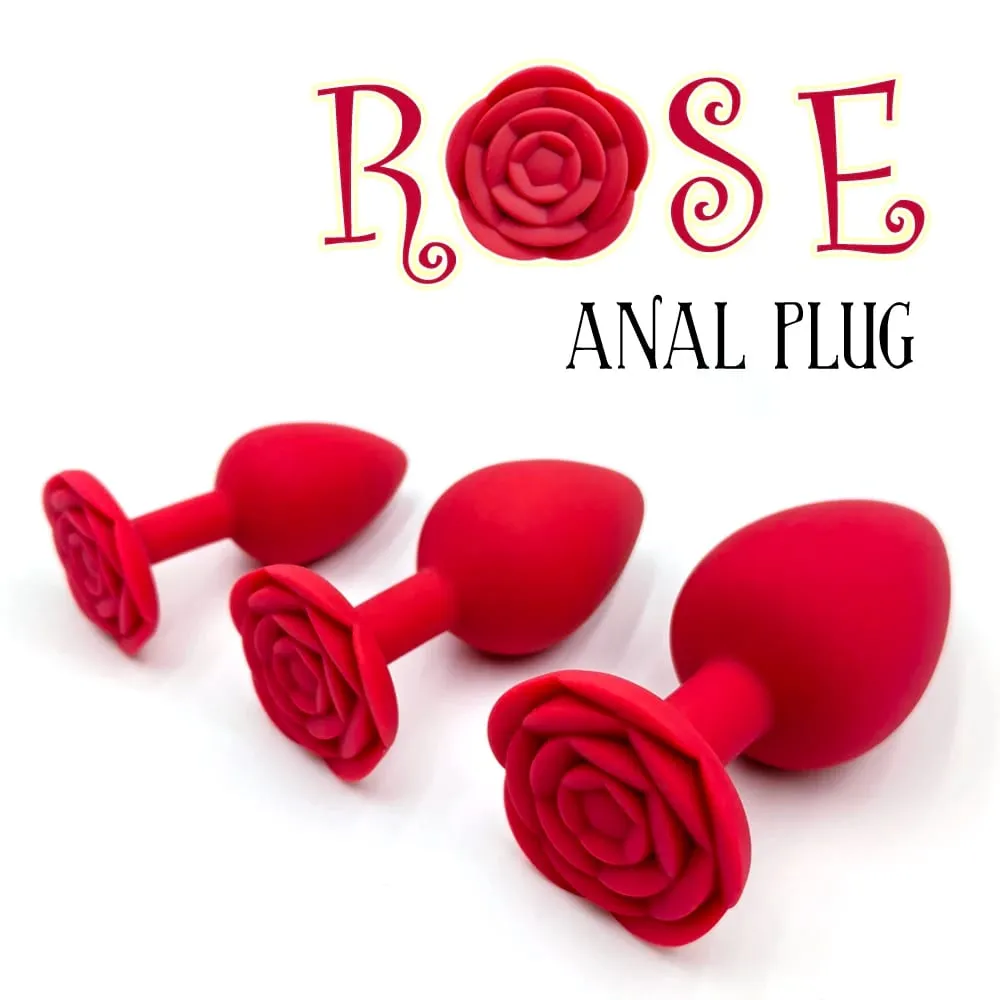 Μαλακή σιλικόνη Rose Flower Πρωκτικό βύσμα για αρχάριους έως ειδικούς 3 μεγέθη πισινό βύσμα πρωκτού Trainer Dildos Adule σεξουαλικά παιχνίδια για ζευγάρια άντρες — image 2