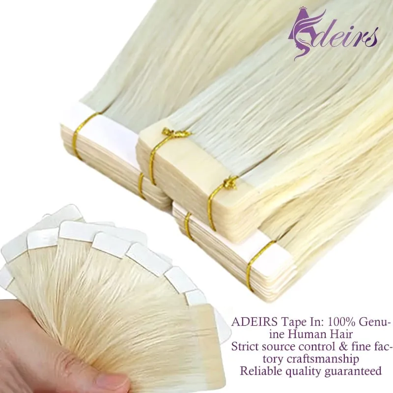High Quality Straight Tape In Human Hair Extensions 100% Real Natural Hair Extension Remy Hair Brown Blonde Invisible — image 2