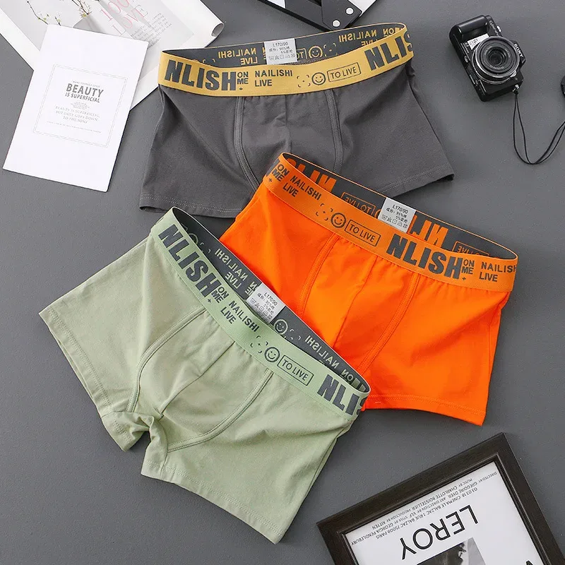 [Bloom the love] Brand Solid 1pcs/3pcs Boxer Men Underwear Cotton Boxershort Mens Boxers Man Cuecas Masculina Size M-3XL nl-112