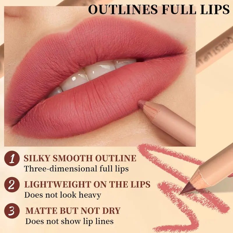 12 Colors Lip Liner Pen Set Lasting Waterproof Sweatproof Easy Coloring Non-fading Color Rendering Lipliner Set Cosmetics — image 3