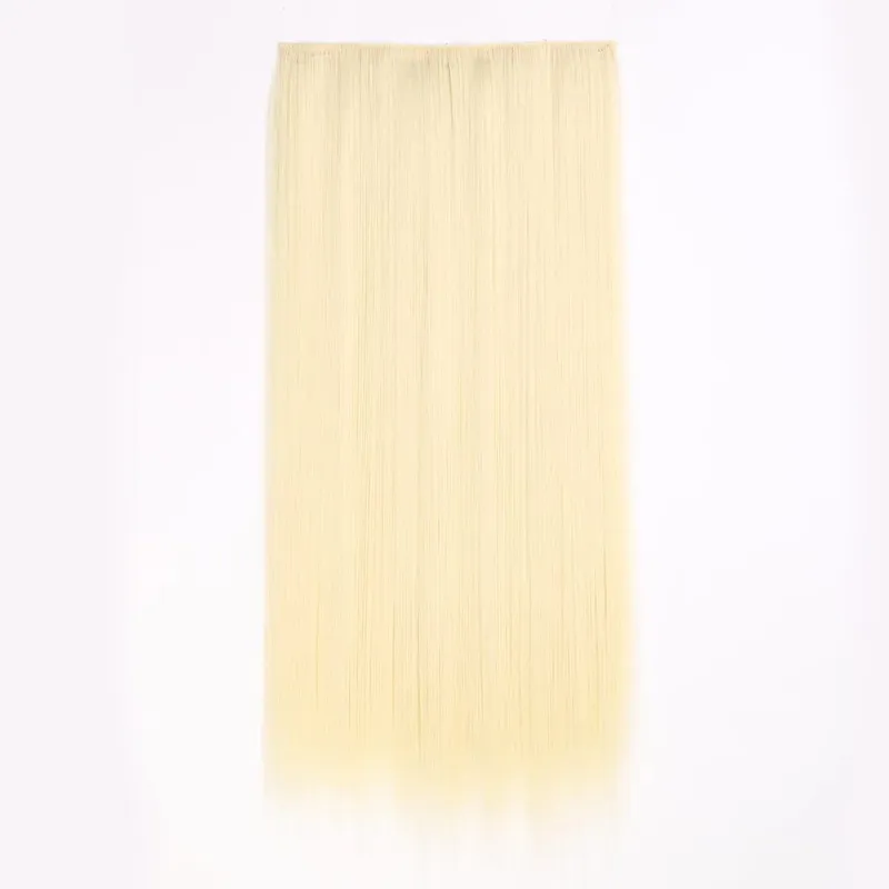 Synthetic Clip in Hair Extensions 6 Pcs/Set 16 Clips Long Straight Hairpieces Clip On Hair Extension for Women Blonde — image 55