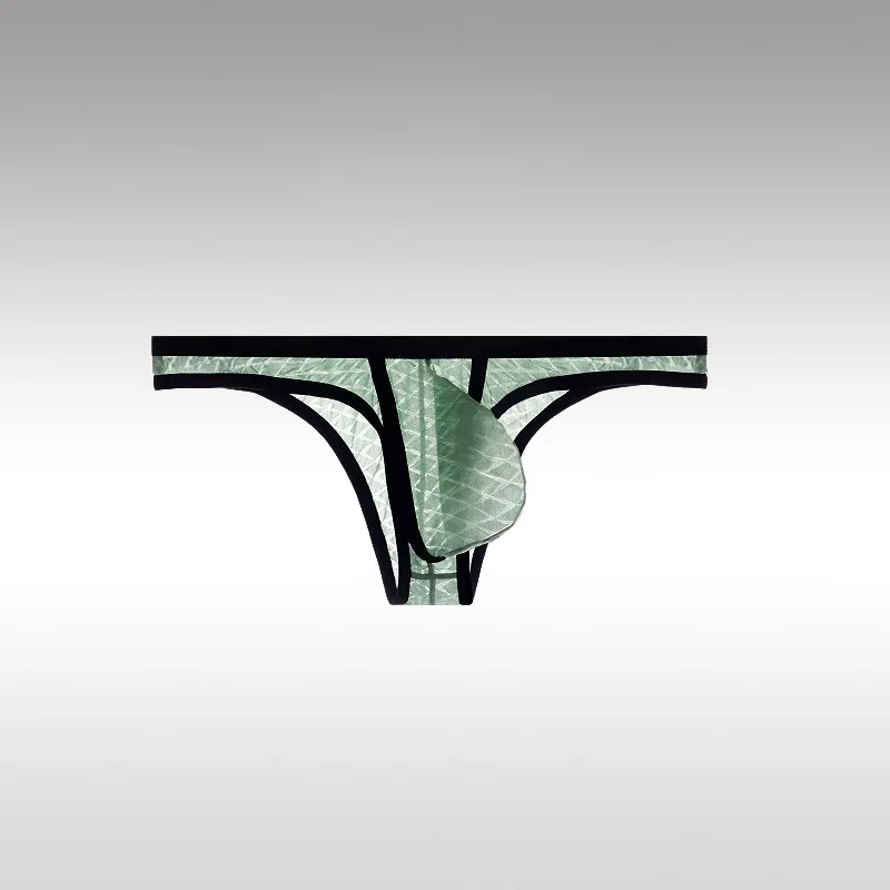 Men's Underwear Sexy Low Waisted Comfortable Triangle Pants Ice Silk Mesh Transparent Briefs