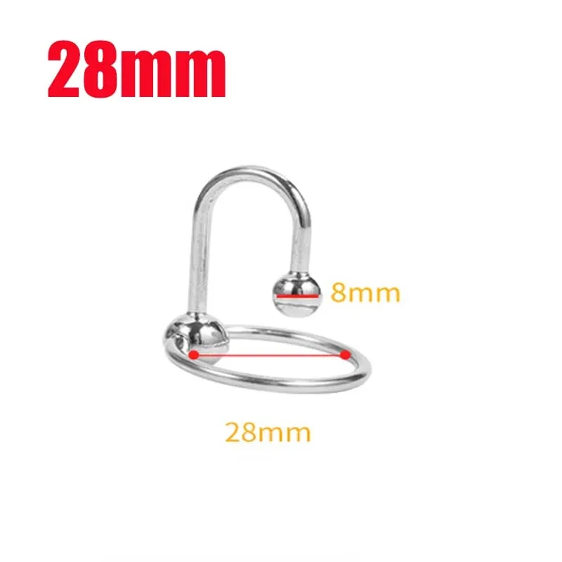 SM Urethral Dilator Cock Ring Stainless Steel Ejaculation Delay Penis Ring Metal Bead Delay Lock Fine Penis Plug Sex Toy for Men