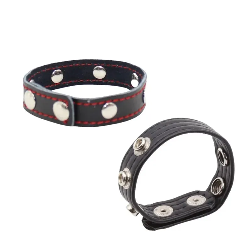 Multi Level Adjustable Semen Leather Cock Ring with Bondage Penis Loop for Men Dick Display Large Delay Ejaculation Sex Toys
