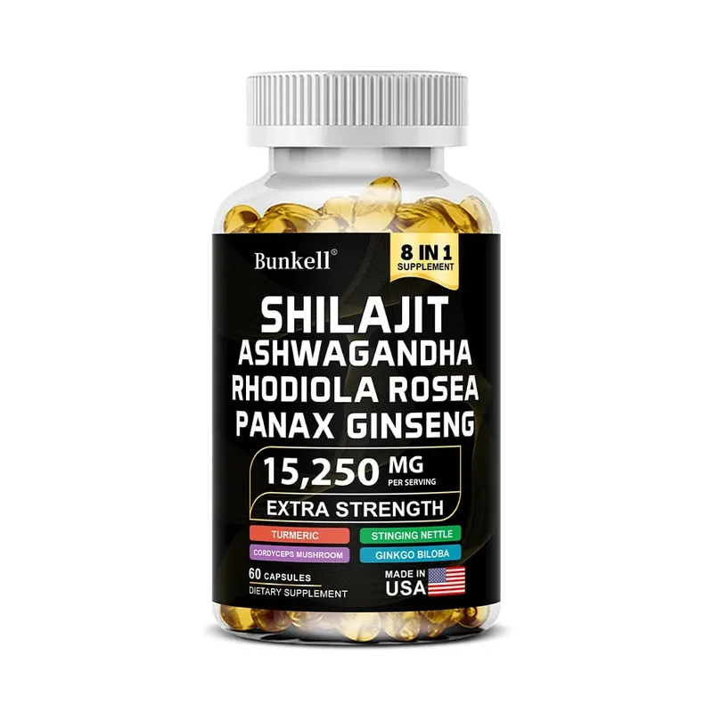15250mg Shilajit Capsules with Ginseng Ashwagandha Turmeric Energy Supplement Muscle Mass Endurance — image 9