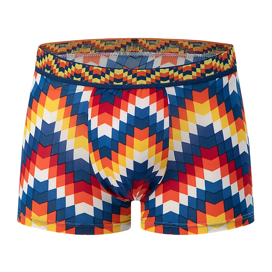 Boxer décontracté à motifs colorés pour hommes, sous-vêtements amples et confortables, surdimensionnés, taille élastique, 4/5 pièces