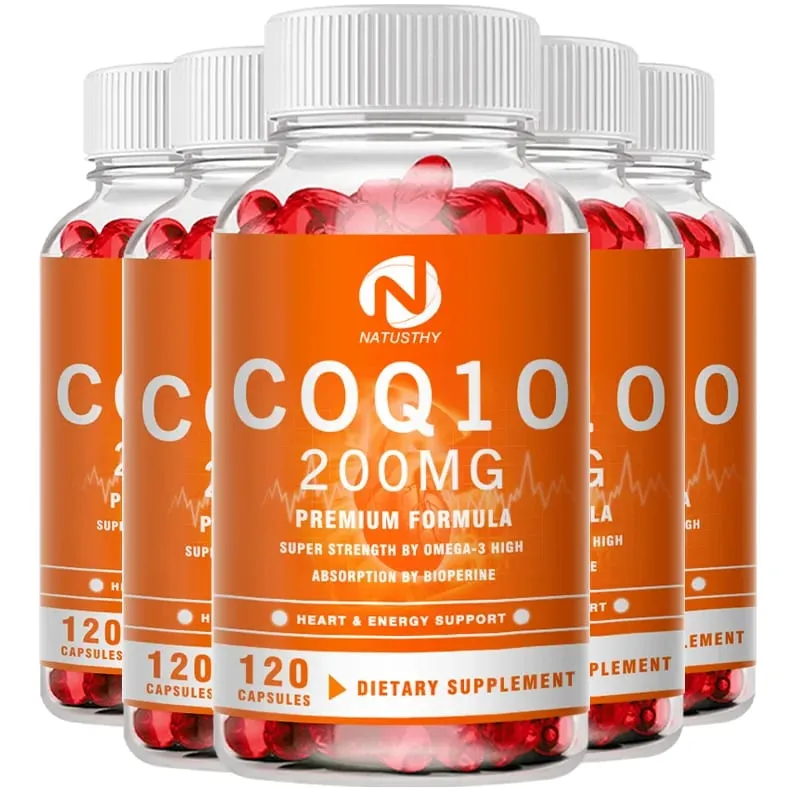 COQ10 Coenzym Q10 200mg til energi Antioxidant Kardiovaskulær Hjernesundhed Naturlig ikke-GMO