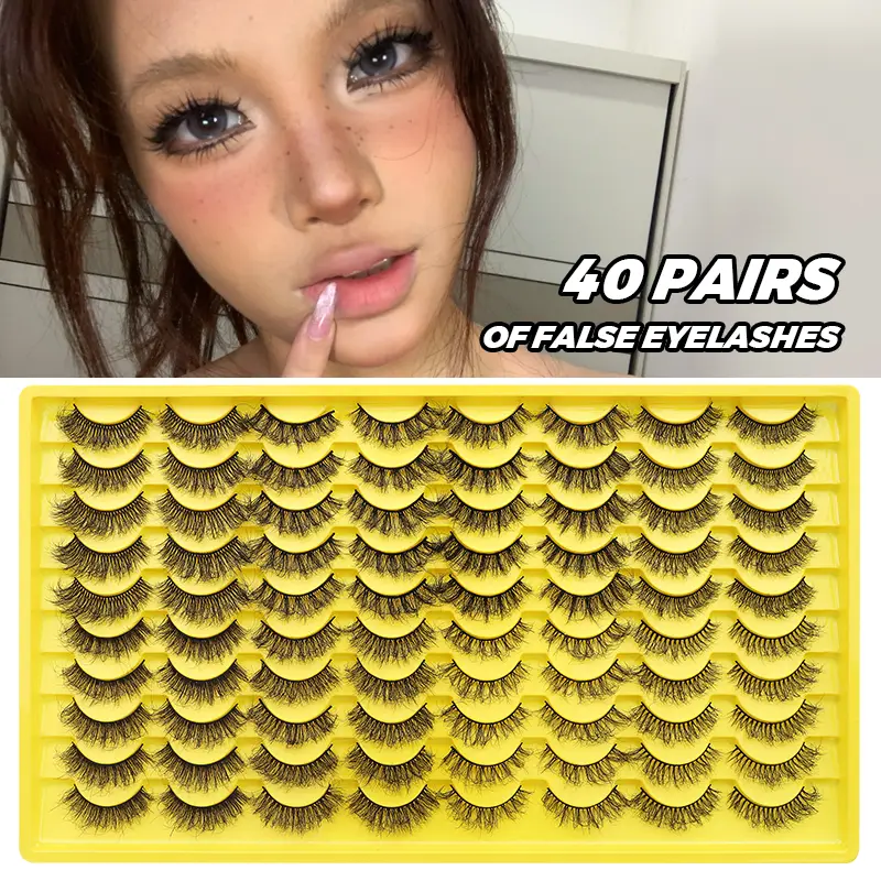 40 Pairs Volume Strip Lashes Faux Mink False Eyelashes Kit Cosmetics Soft Fake Volume Eyelash Extensions Wholesale