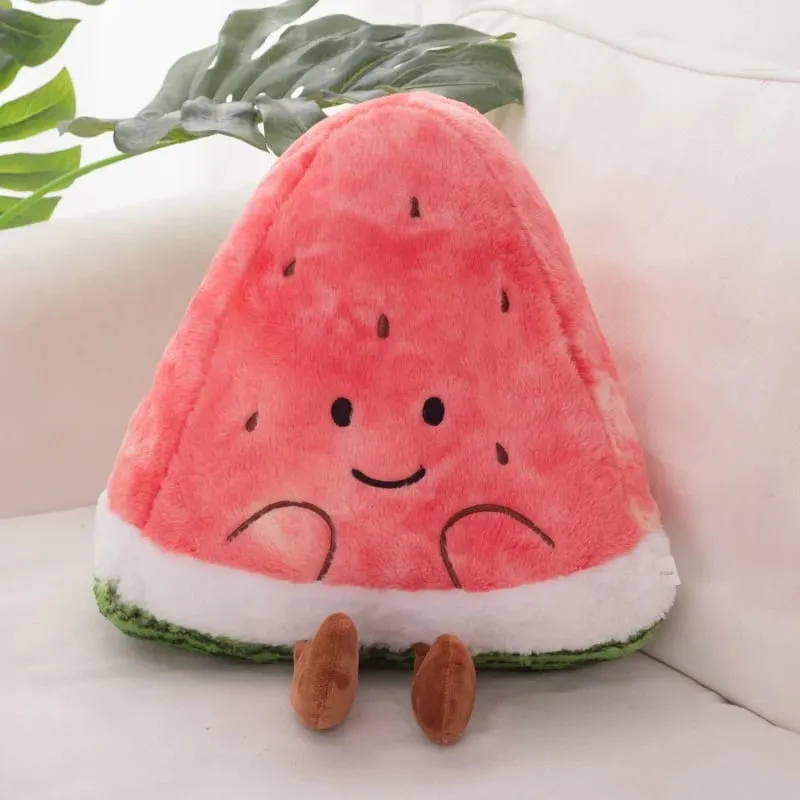 Oreiller en peluche en forme de tranche de pastèque, 23/45cm, visage souriant, mignon, triangulaire, Fruit rouge, coussin avec jambes, décoration en peluche, cadeau — image 11