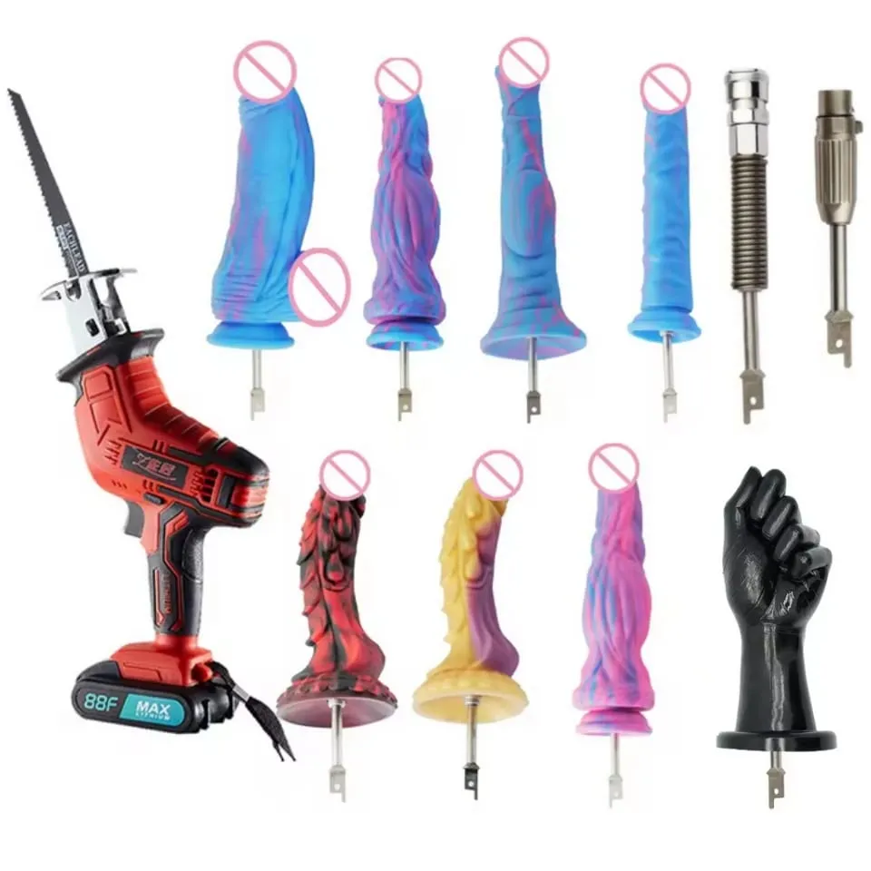 Saber Jigsaw Reciprocating Saw Besar Silikon Dildo Reciprocating Saw 3XLR VAC-U-LOCK Adaptor Lampiran Mesin Seks — image 1